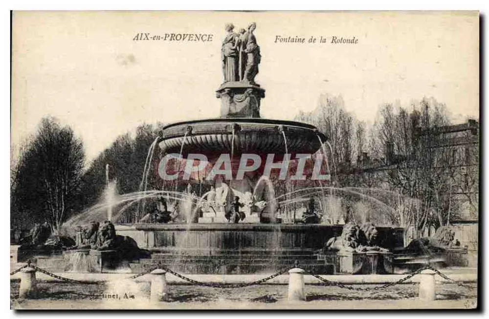 AIX-EN-PROVENCE — Fontäne der Rotunde — Verlag Martinet, Aix - Vorderseite
