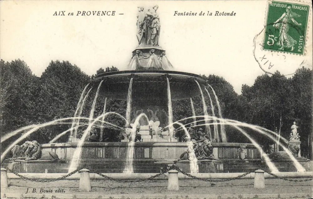 Aix en Provence — Fontäne der Rotonde — Verlag J.B. Bouis - Vorderseite