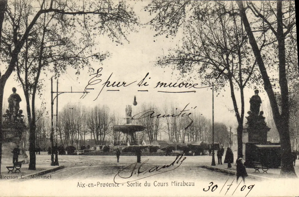 Aix-en-Provence - Saída do Cours Mirabeau — Coleção C. Martinet - Frente
