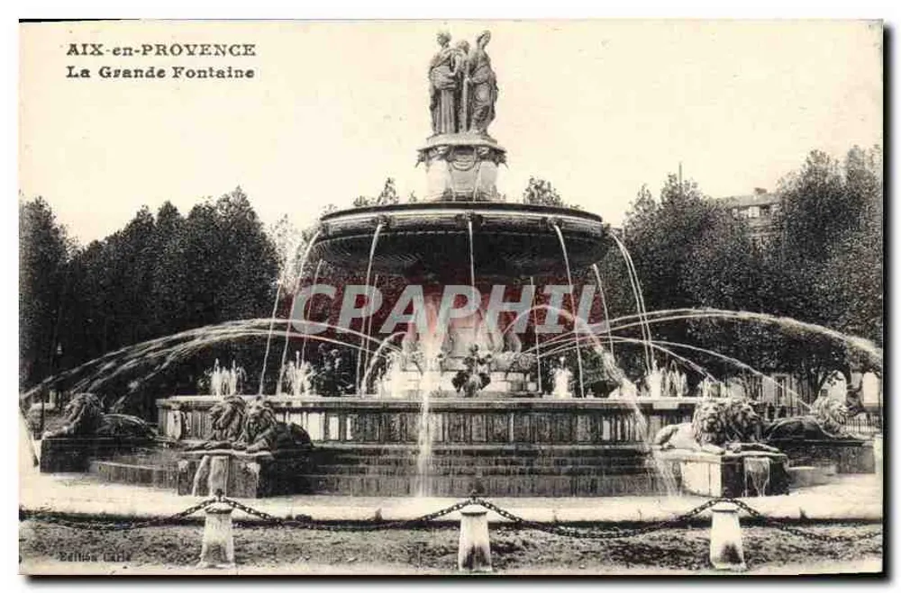 Aix-en-Provence — Die Große Fontäne — Feine Karten - Vorderseite
