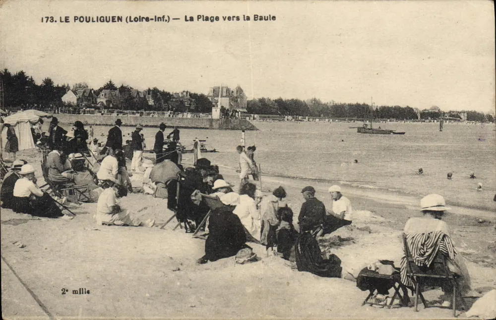 Le Pouliguen (Loire-Inf.) — La Plage vers la Baule — F. Chapeau, Nantes, n°173 - Vorderseite