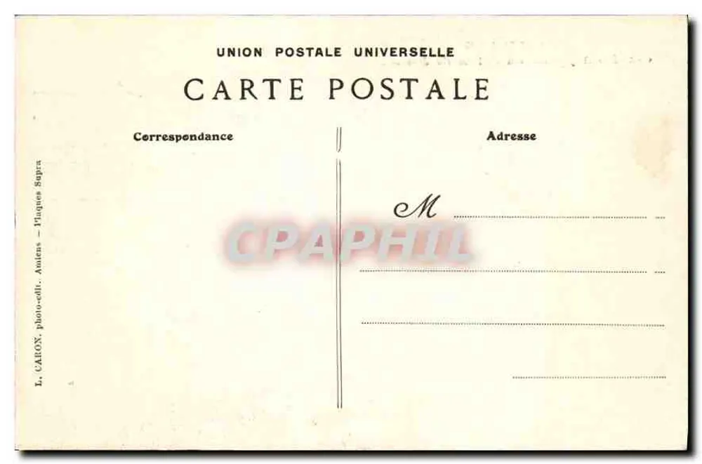 Amiens — Kathedrale vom Palais de Justice aus gesehen — L. CAROIX, Fotoverlag, Amiens - Rückseite
