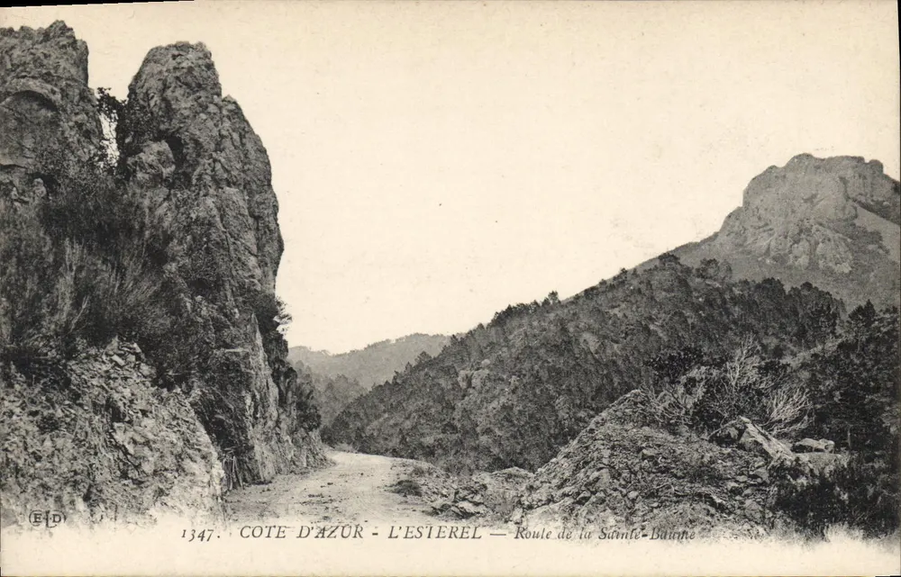 Costa Azul — L'Estérel — Estrada da Sainte-Baume — Editora E.D. n°1347 - Frente