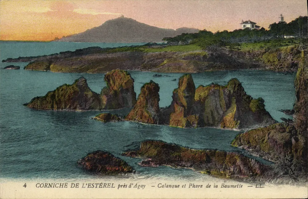 Corniche von Estérel in der Nähe von Agay — Calanque und Leuchtturm von la Baumette — LL. - Vorderseite