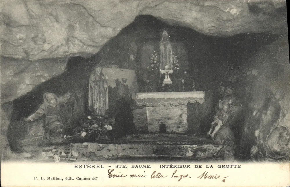 Estérel - Ste. Baume, interior da gruta — P. L. Maillan, editor Cannes 447 - Frente