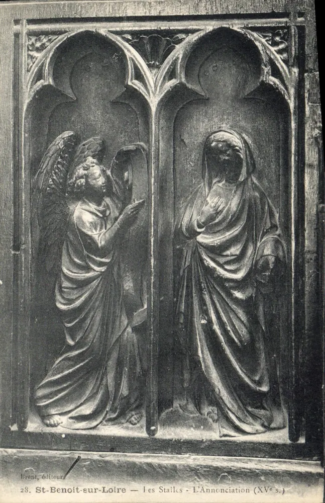 St-Benoît-sur-Loire — As Stalles — A Anunciação (século XV) — Brent, editor, n°28 - Frente