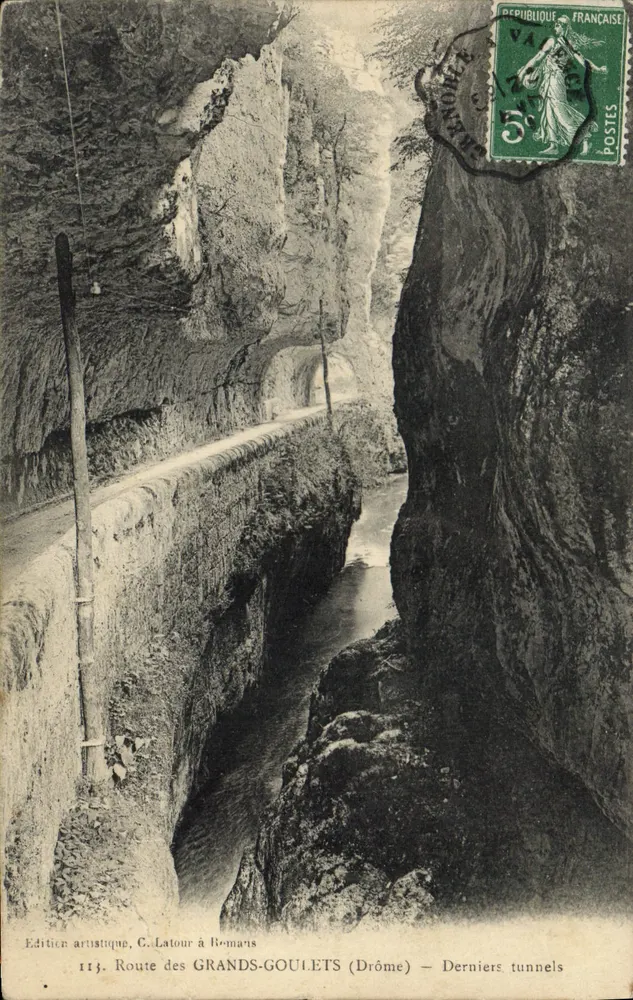 Route des Grands-Goulets (Drôme) — Letzte Tunnel — Künstlerische Ausgabe, C. Latour in Romans - Vorderseite