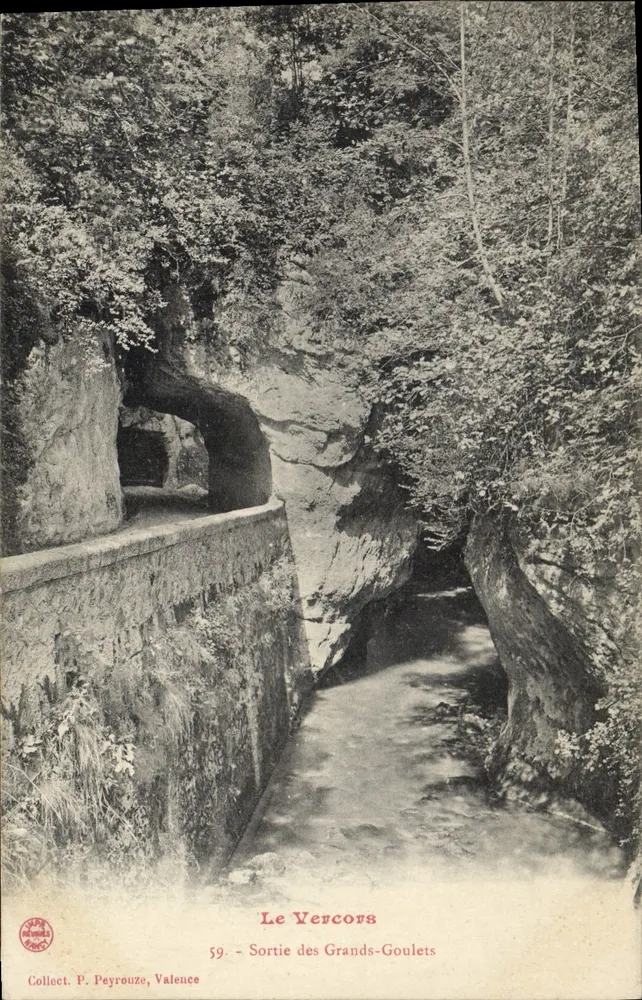 Le Vercors — Saída dos Grandes-Goulets — Coleção P. Peyrouze, Valência, n°59 - Frente