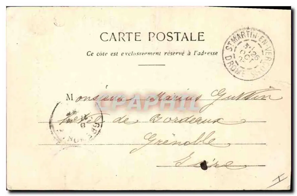 Rodovia dos Goulets - La Roche Fendue — Coleção P. P., Valence, n°52 - Verso
