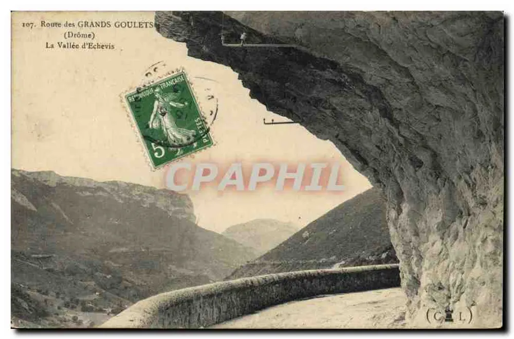 Estrada dos GRANDS GOULETS — (Drôme) — A Vale de Echevis — (CGL) - Frente