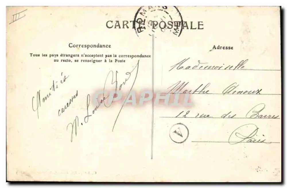 Les Grands Goulets — pittoresker Blick in das Tal — C. Artige fils, Verlag, Aubenas (Ardèche) - Rückseite