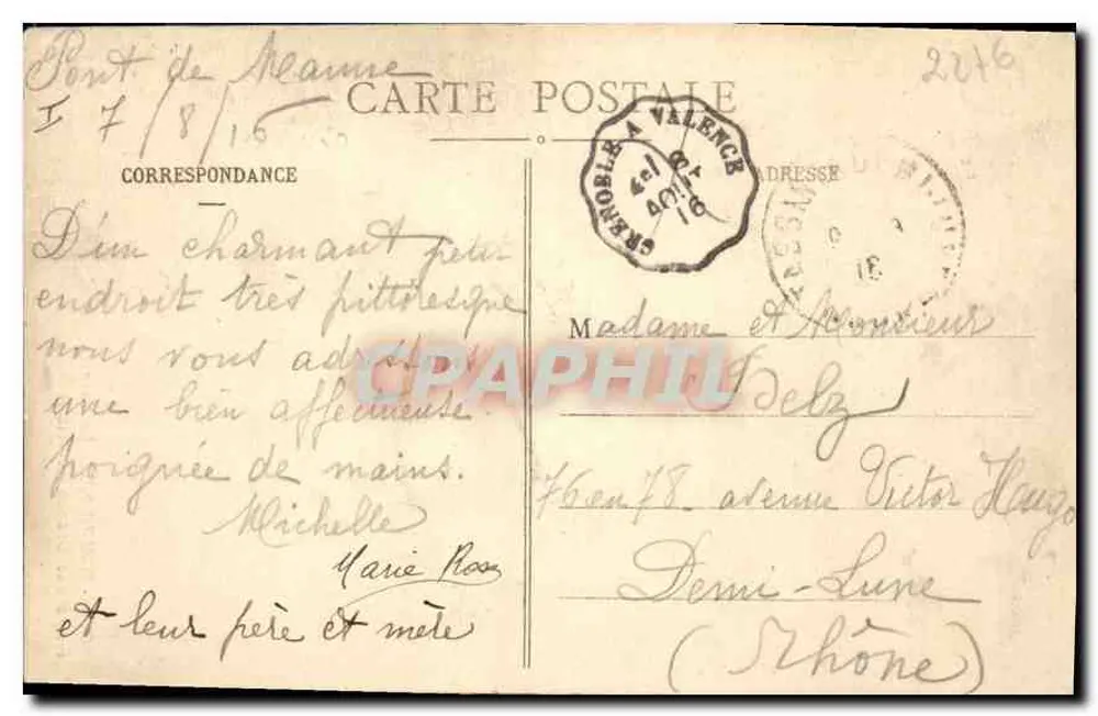 Dauphiné - Le Vercors - Route des Grands-Goulets — E. R. Nr. 1043 - Rückseite