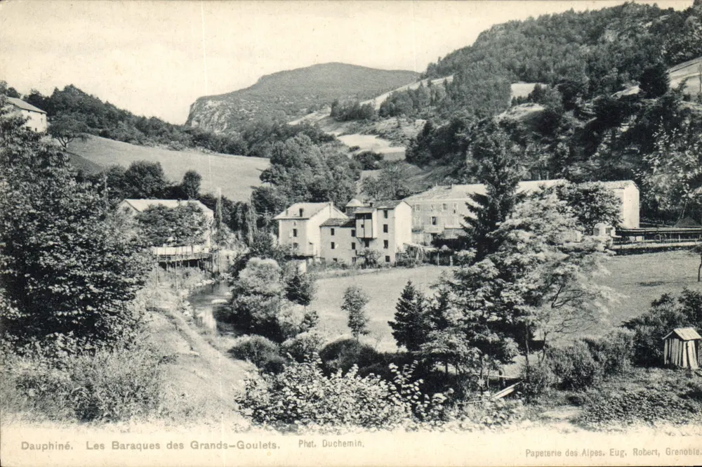 As Baraques dos Grands-Goulets — Dauphiné — Fot. Duchemin — Papeterie des Alpes, Eug. Robert, Grenoble - Frente