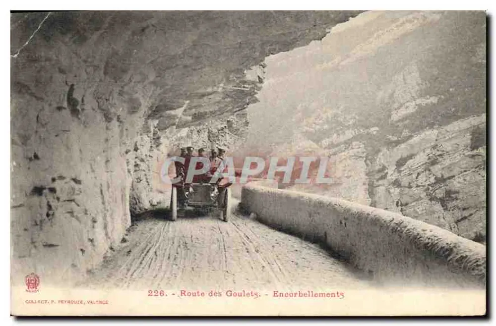 Route des Goulets — Encorbellements — Collect. P. Feyrouze, Valence n°228 - Frente