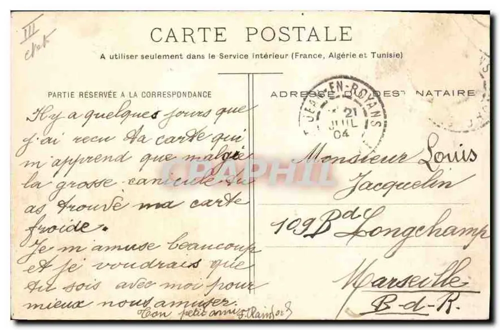 Route des Goulets — Encorbellements — Collect. P. Feyrouze, Valence n°228 - Verso