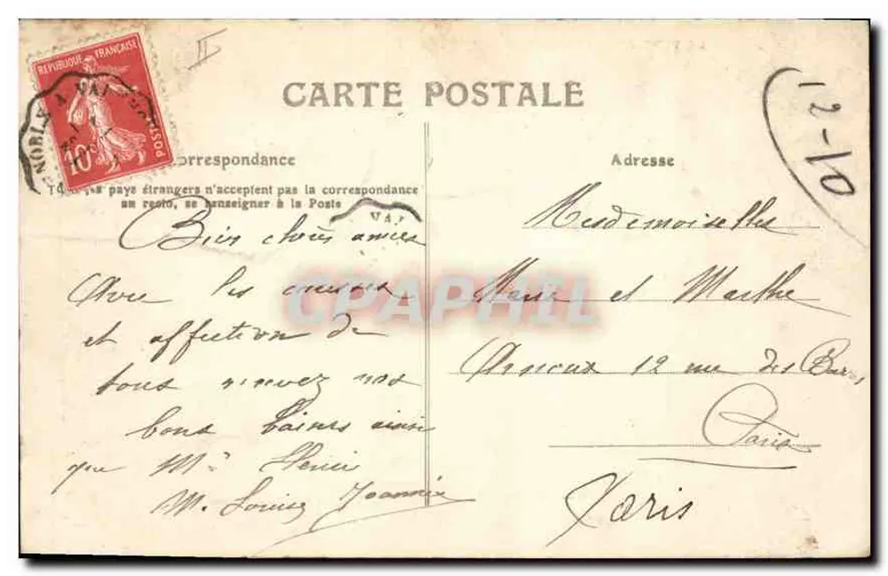 Os Grandes Goulets — Entrada do primeiro túnel — J. Artige filho, editor, Aubenas (Ardèche) — n° 3019 - Verso