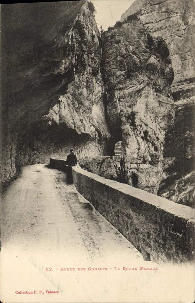 Rota dos Goulets - La Roche Fendue — Coleção P. P., Valence, n° 52 - Frente