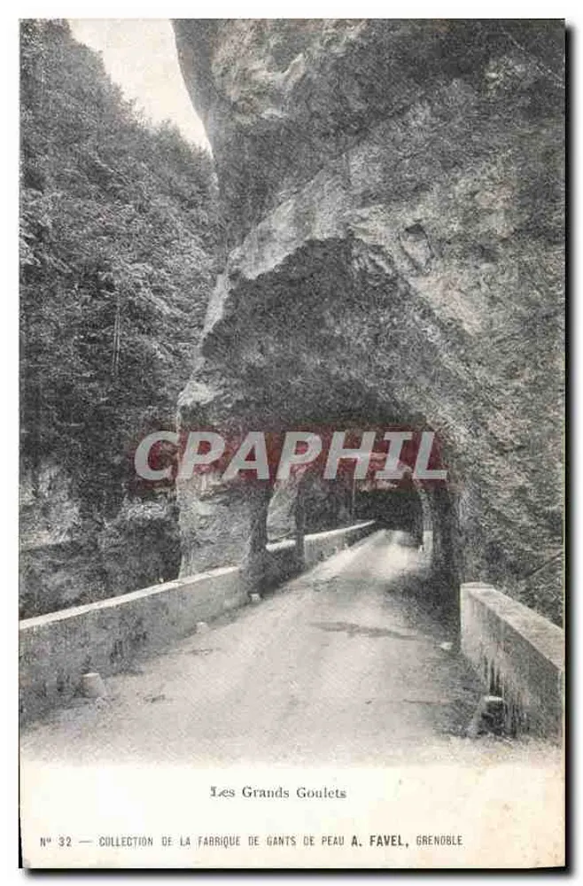 Les Grands Goulets — widok tunelu naturalnego — kolekcja Fabrique de Gants de Peau A. Favel, Grenoble, n° 32 - Awers