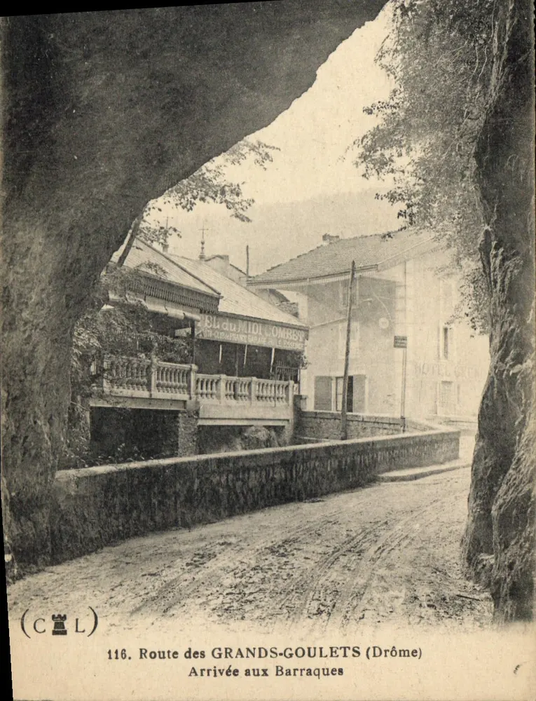 Rodovia dos Grandes-Goulets (Drôme) — Chegada às Barraques — (CCL) n°116 - Frente