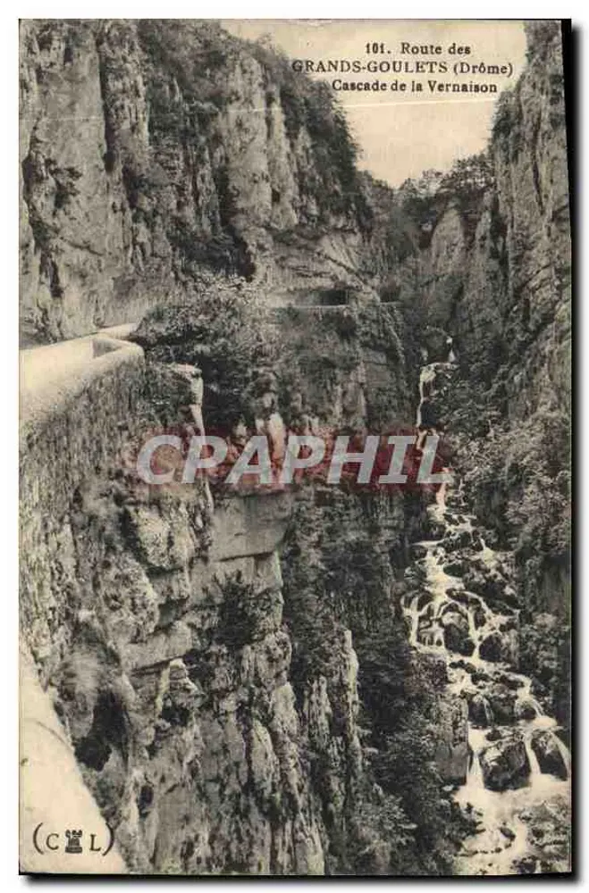 Cachoeira da Vernaison — Estrada dos Grandes-Goulets (Drôme) — C. L. n°101 - Frente