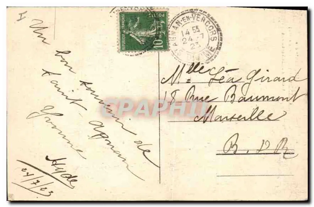 Cachoeira da Vernaison — Estrada dos Grandes-Goulets (Drôme) — C. L. n°101 - Verso