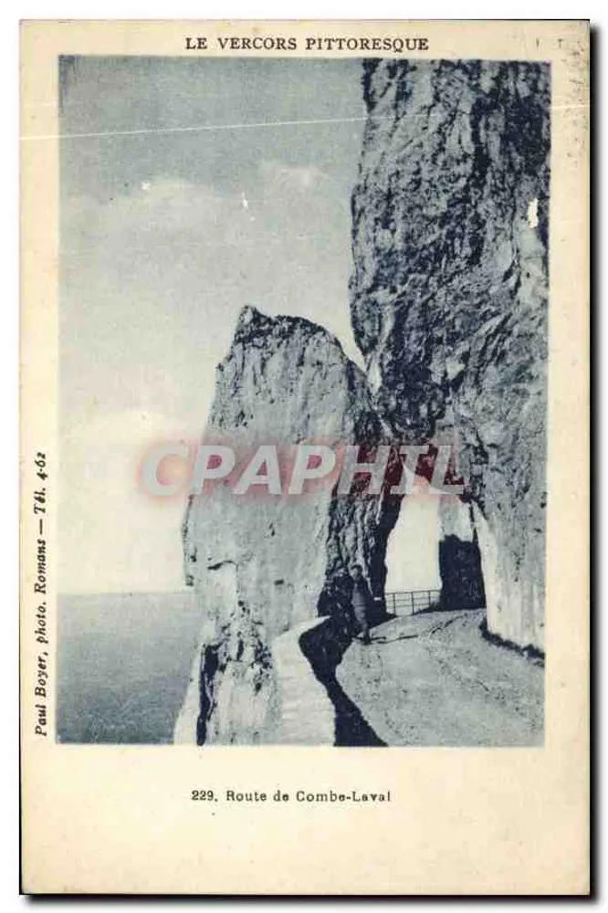 El Vercors pintoresco — Carretera de Combe-Laval — Paul Boyer, Romans, Tel. 4-62, n°229 - Anverso