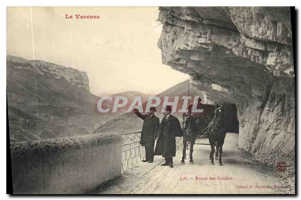 Le Vercors — Estrada dos Goulets — Collec P. Peyrouse, Valence, n°338 - Frente