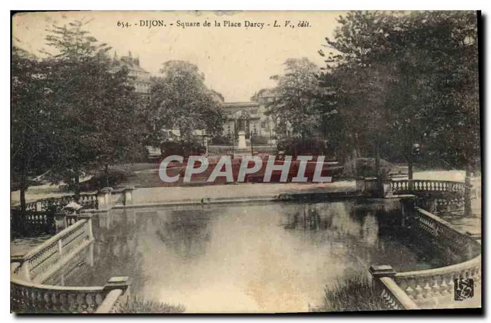 Dijon - Square de la Place Darcy — L. V., édit. n° 654 - Frente