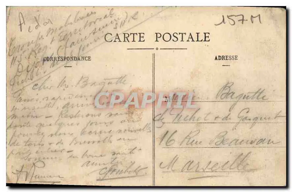 Dijon - Square de la Place Darcy — L. V., édit. n° 654 - Verso