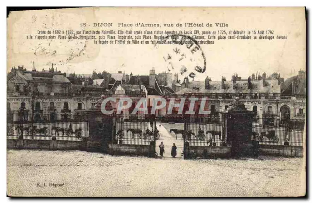 Dijon - Place d'Armes, Ansicht des Rathauses — B. I. Déposé - Vorderseite