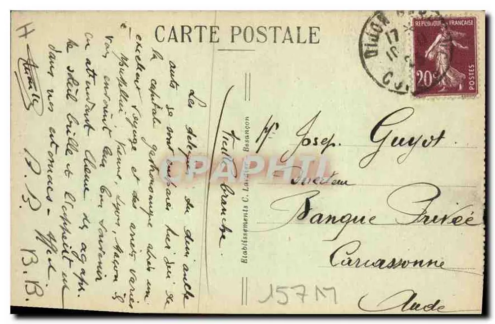 Dijon — Square dos Duques da Borgonha — C. Le, n° 3519 - Verso