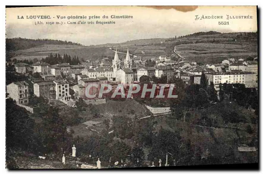 La Louvesc - Vista general tomada desde el Cementerio (Alt. 1050 m.) - L'Ardèche Illustrée 5521 - Anverso