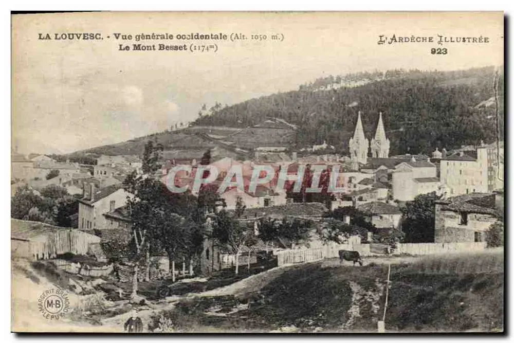 La Louvesc - Vista general occidental (Alt. 1050 m.) - El Monte Besset (1174 m.) - L'Ardèche Illustrée 923 - Anverso