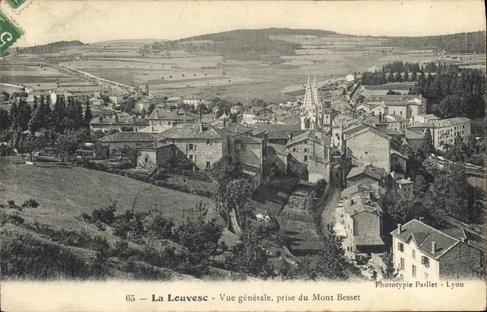 La Louvesc — Vista generale, scattata dal Mont Besset — Fototipia Paillet - Lyon, n°65 - Recto