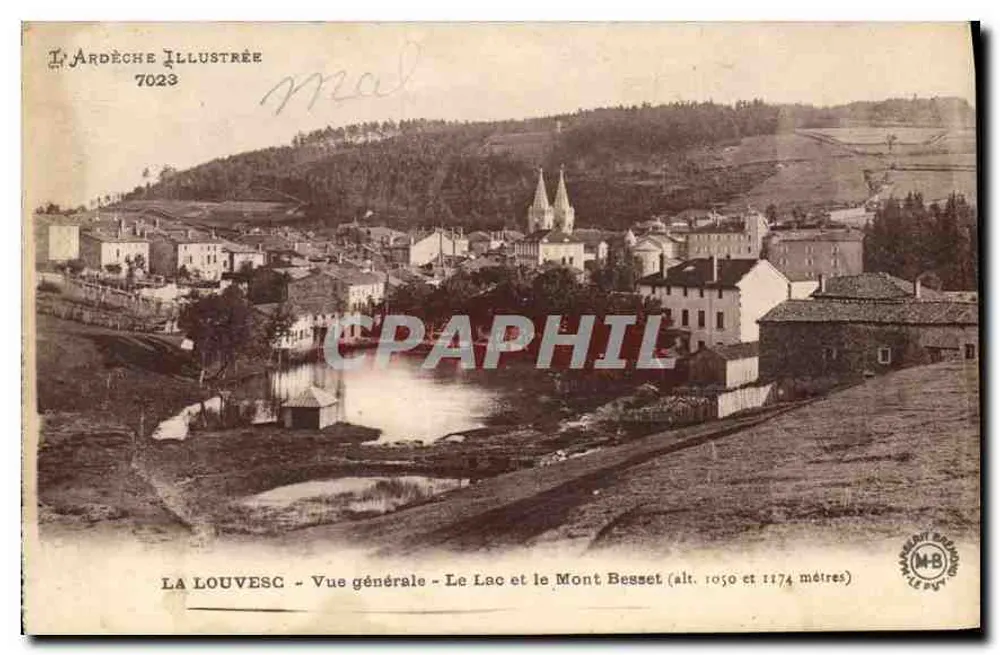 La Louvesc — Allgemeiner Blick — Der See und der Mont Besset (Höhe 1050 und 1174 Meter) — L’Ardèche Illustrée 7023 - Vorderseite