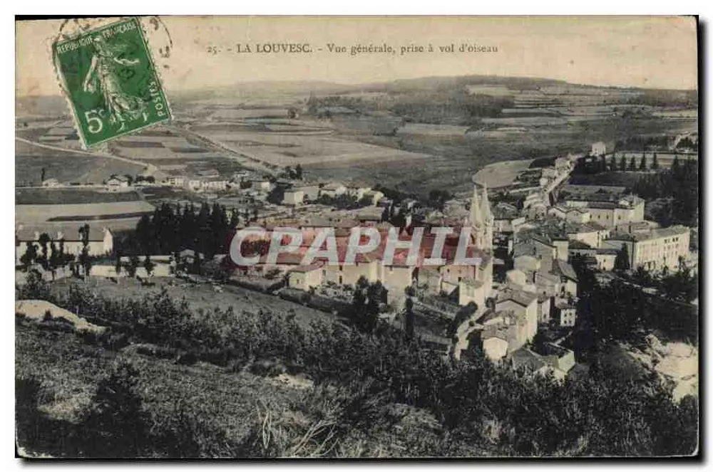 La Louvesc — Allgemeiner Blick, aus Vogelperspektive — Phototypie Faller, Lyon - Vorderseite