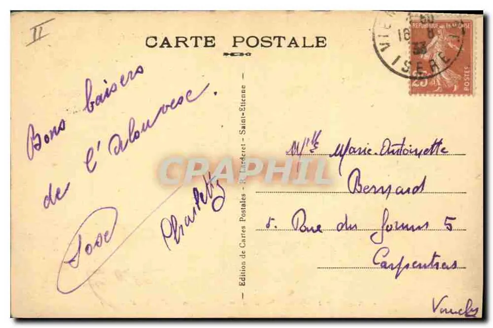 La Louvesc (Ardèche) — Cure d'Air (alt. 1050 m.) — Route d'Annonay - Rückseite