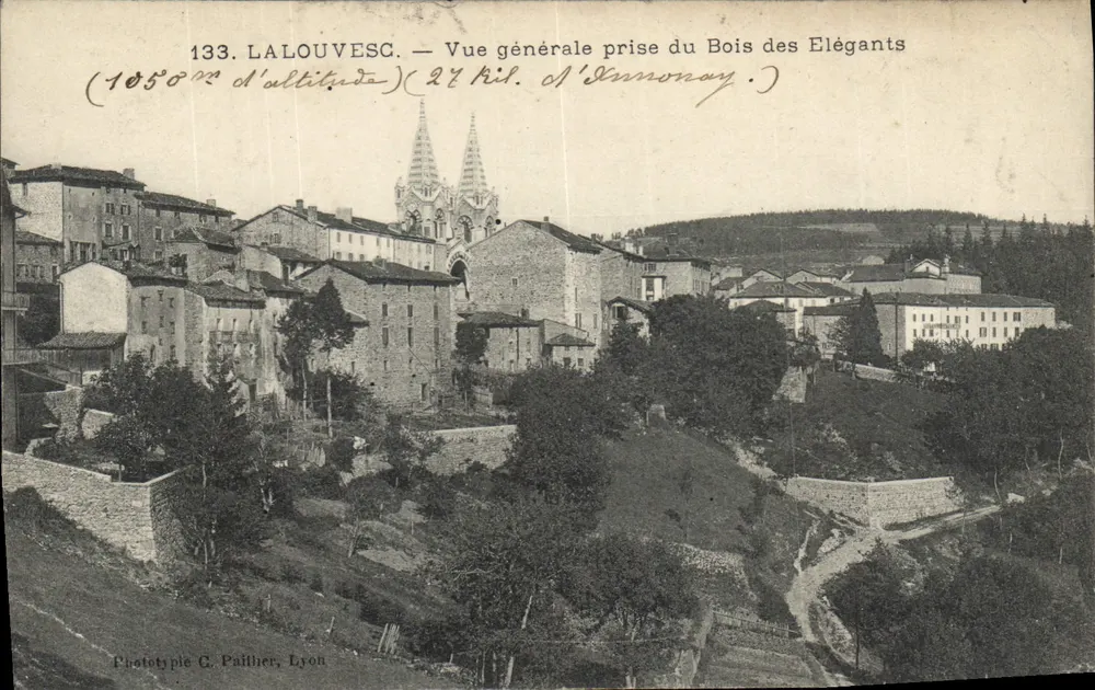 Lalouvesc — Allgemeine Ansicht vom Bois des Elégants — Phototypie C. Paillher, Lyon - Vorderseite