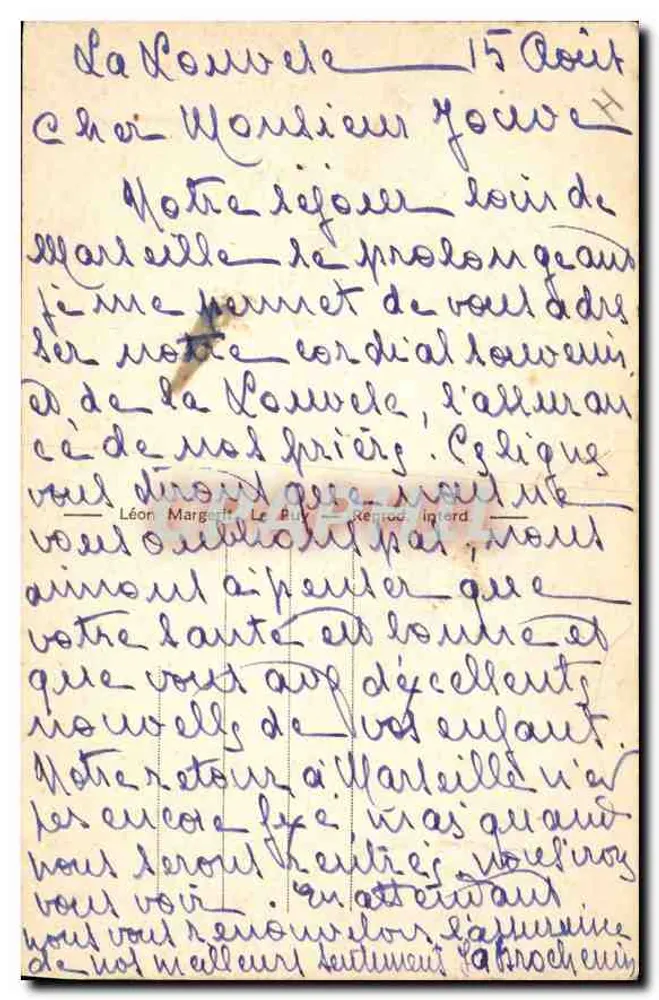La Louvesc (Ardèche) — Ansicht vom Rochelipe, H. 1050 m — Verlag Léon Marguerit, Nr. 9815 - Rückseite