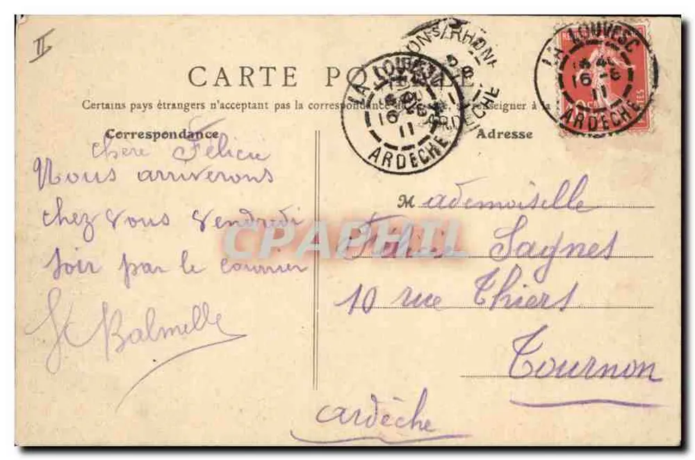 La Louvesc - Les Sept Fayards — D. Pajillet, phototypie - Lyon - Verso