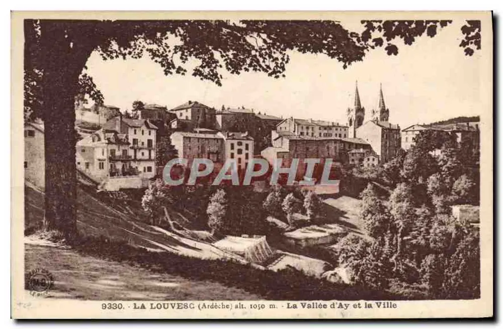 La Louvesc (Ardèche) alt. 1050 m. — Die Tal der Ay und die Stadt - Vorderseite