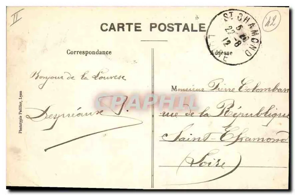 LA LOUVESC - Allgemeiner Blick und Mont Chaix — Verlag Péderyle Pallier, Lyon, n° 128 - Rückseite