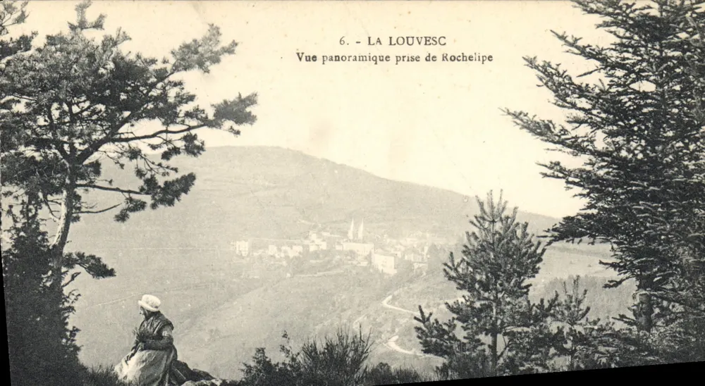 La Louvesc — Panoramablick vom Rochelipe — Phototypie Pallier, Lyon - Vorderseite