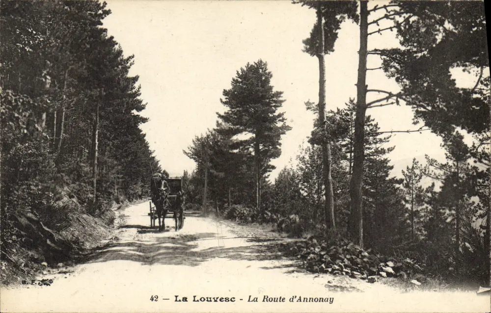 La Louvesc - A Estrada de Annonay — Série 42, editada por E. F. Oger - Frente