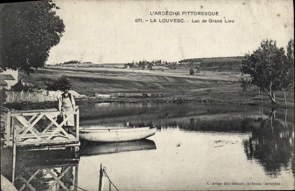 Die malerische Ardèche — See Grand Lieu — C. Artige fils, Verlag, Annonas (Ardèche) - Vorderseite
