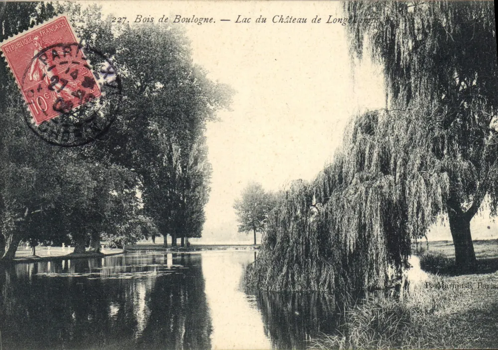 Bois de Boulogne — See des Schlosses Longchamps — Nr. 227, Verlag P. Marquet - Vorderseite