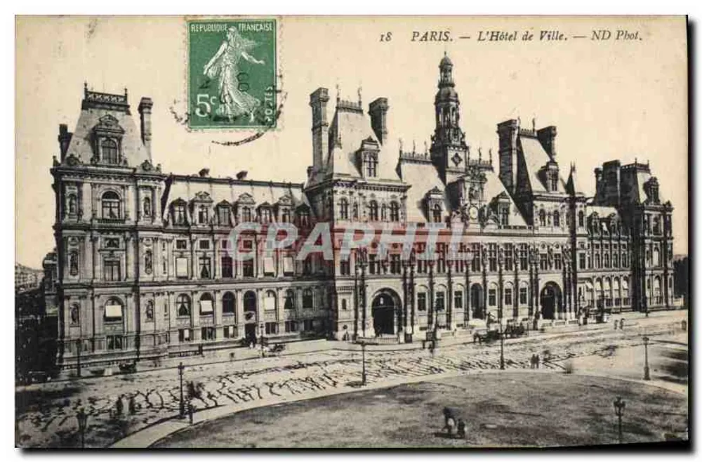 PARIS — L'Hôtel de Ville — ND Phot. - Frente