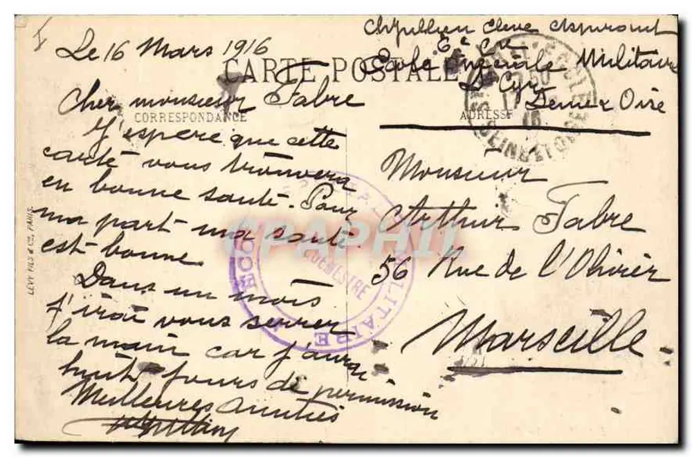Paris — Le Palais de Justice — La Façade — LL. — n° 802 - Verso