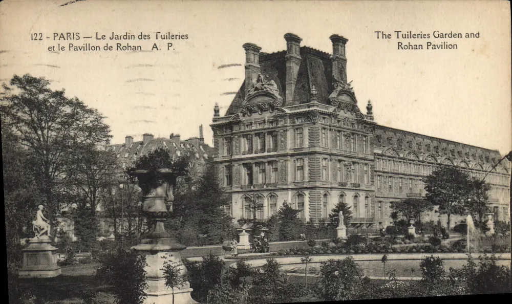 Paris — Der Tuileries-Garten und das Pavillon de Rohan — A. P. - Vorderseite
