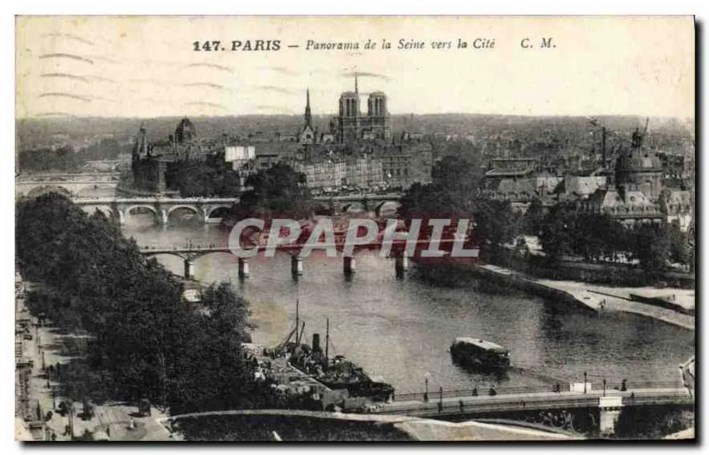 PARIS — Panorama della Senna verso la Cité — C. M. — n° 147 - Recto